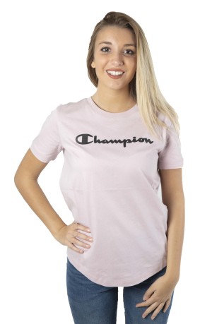 T-Shirt De W Clásicos Americanos Tee Frontal De Color Rosa