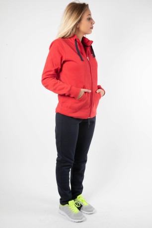 Suit Woman W Heritage Tracksuit Fz Front Red-Blue