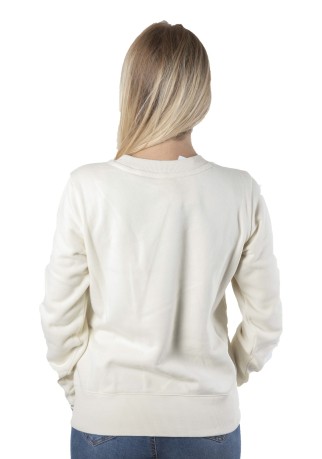Sweat-Shirt Femme W Américaine Encolure De L'Équipage Avant Blanc