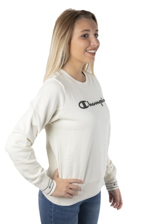 Sweatshirt Woman W American Crew Neckline Front White
