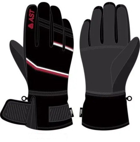 Ski gloves Men-Sky black-red