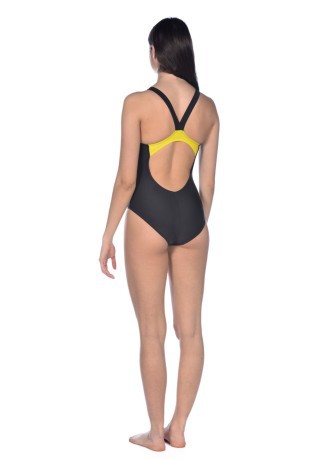 One-piece swimsuit Women's Daydreamer black black black black yellow model in front of