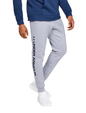 Pantaloni Uomo Rival Fleece Logo grigio davanti
