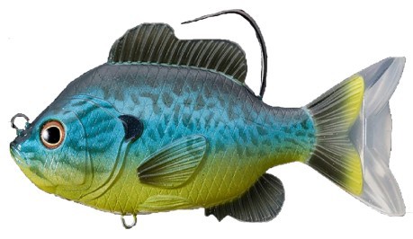 Künstliche Sunfish Swimbait 130 mm blau gelb
