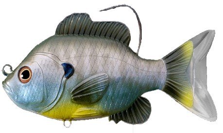 Artificial Sunfish Swimbait de 130 mm, azul y amarillo