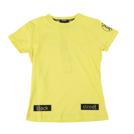 T-Shirt Bambino Scritta Corsivo giallo 