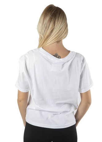 T-Shirt Damen Kurz, Vorderseite Weiß