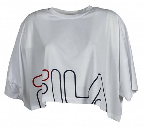 T-Shirt Damen Tilda Abgeschnitten Vorderseite Weiß