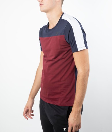 T-Shirt Uomo SS Premium blu rosso modello davanti