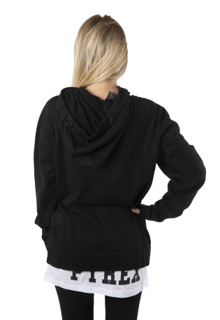 Sweatshirt Woman Over The Hood Front Black
