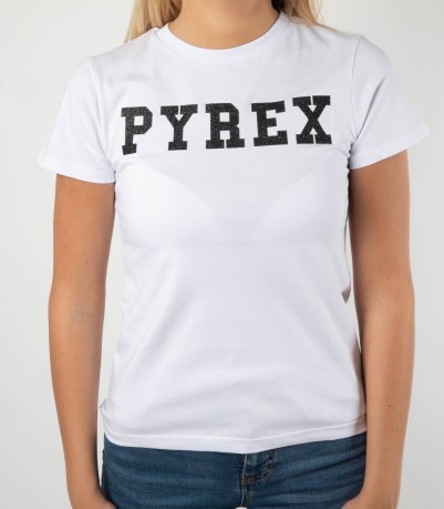 Femmes T-Shirt Écrit Avec Des Paillettes Avant Blanc