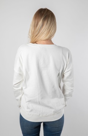 Sweat-Shirt Femmes Le Cou De L'Équipage Tartan Avant Blanc