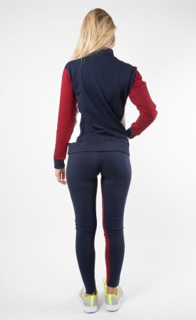 Trainingsanzug Damen W Suit FZ Leggings Premium-Front-Rot-Blau -