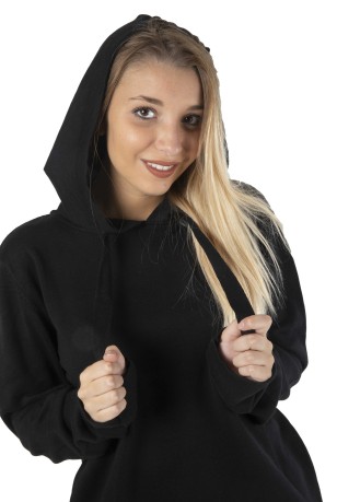 Sweatshirt Woman Over The Hood Front Black