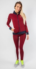 Tuta Donna W Suit FZ Leggings Premium Frontale Rosso-Blu