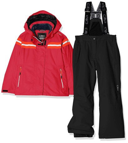 Ski outfit Girl red black