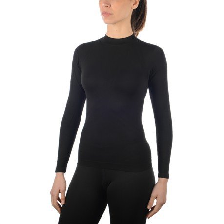 Mesh Long Sleeves Underwear Woman Ski Active Skintech Turtleneck white model before