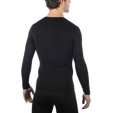 Shirt Long Sleeve Underwear Men Ski Active Skintech black model in front of