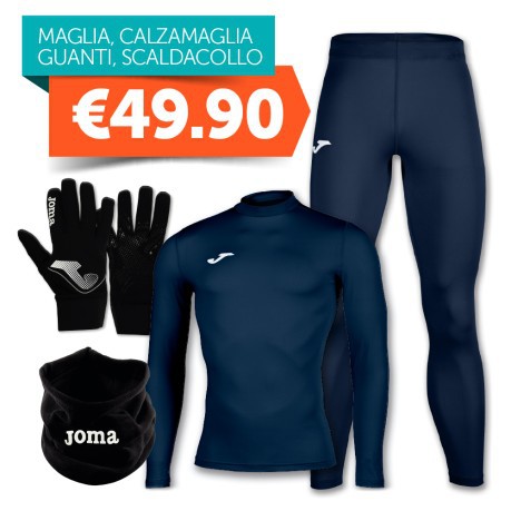 Combo Intimate Joma Knitted Thermal + Tights + Gloves + Neck Warmer Blue