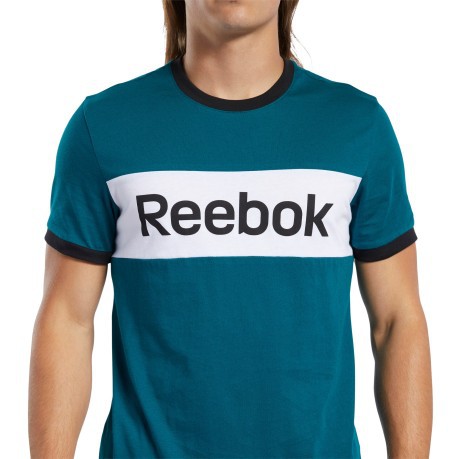 T-shirt mens Training Essentials Linear Logo Green Front