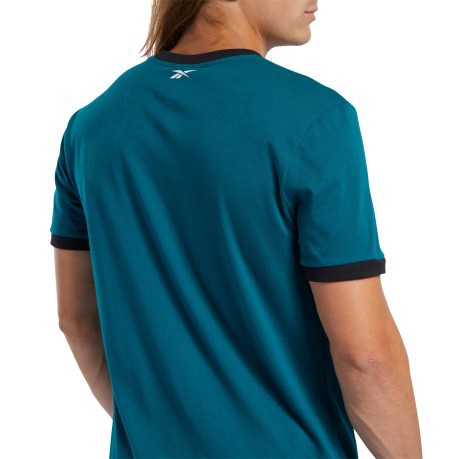 T-shirt Uomo Training Essentials Linear Logo Verde Fronte