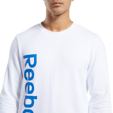 Men's Sweatshirt Essentials Linear Logo White Front Worn