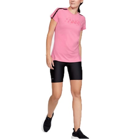 T-shirt Damen-Sport-Branded-Rosa Front-Rosa
