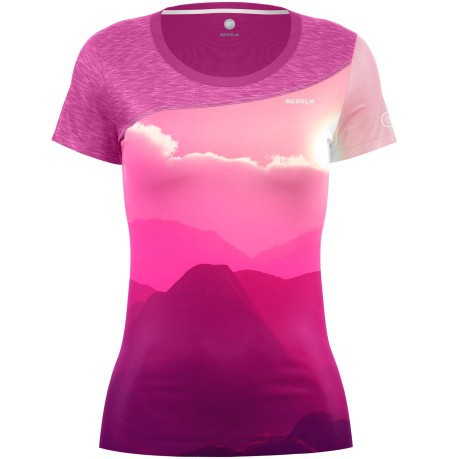 T-shirt Trekking Donna Anarva-Sunshine rosa fantasia