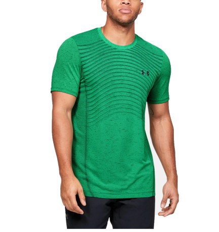 T-shirt Uomo UA Seamless Wave Frontale Verde 