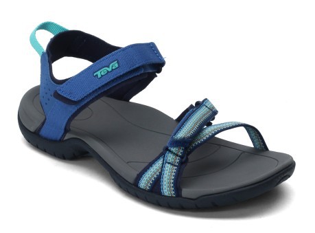 Sandalia de las Mujeres de la caminata Será El Lado Azul Gris