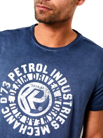 T-shirt Uomo Sunburst logo Blu