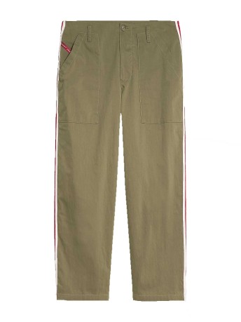 Women's pants Straight Fit green red