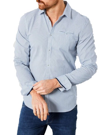 Homme chemise à motif All-over print Blanc à l'Avant