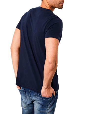 Camiseta de Hombre de la Ilustración Azul Logo Frontal