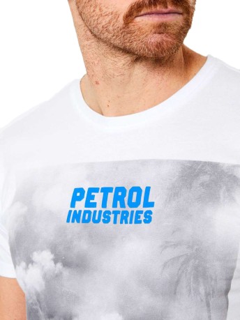 Hombres T-shirt de impresión de fotografías en Blanco Frente