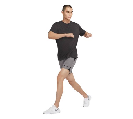 T-Shirt Uomo Yoga Dri-FIT grigio fronte