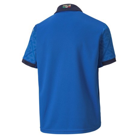T-Shirt Calcio Junior FIGC Italia Home Replica 2020/21 blu