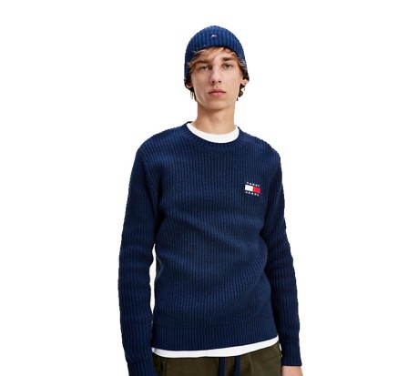 Pullover Uomo TJM Tommy Badge Sweater blu 