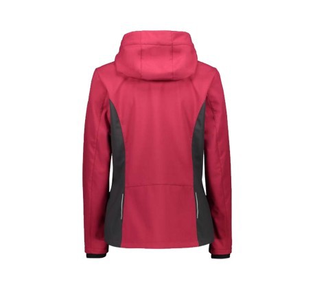 Giacca Donna Full Zip Hooded Softshell grigio rosa 