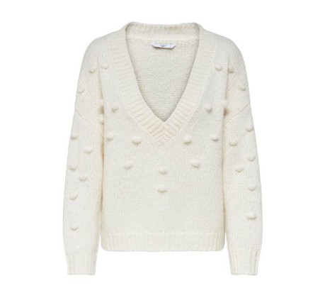 Maglione Donna Pullover Mary Detailed Knitted bianco 