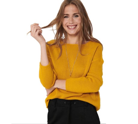 Maglione Donna Lexy Pullover Loose Fitted Knitted giallo 