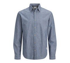 Camicia Uomo Classic Shirt Long Sleeve fantasia blu