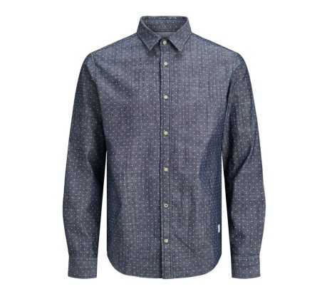 Camicia Uomo Classic Shirt Long Sleeve fantasia blu 