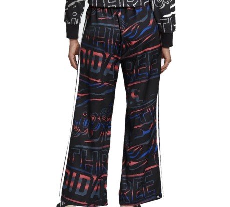 Pantaloni Donna Allover Print 3-Stripes Wide nero 