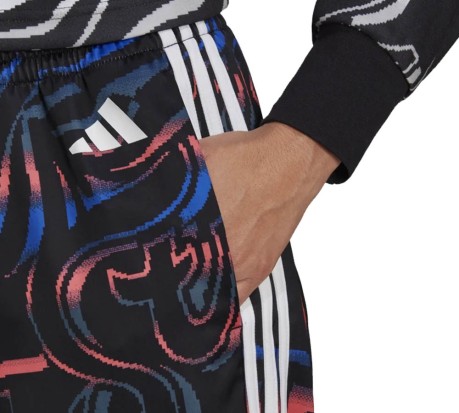 Pantaloni Donna Allover Print 3-Stripes Wide nero 