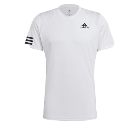T-shirt uomo club tennis 3-stripes bianca fronte