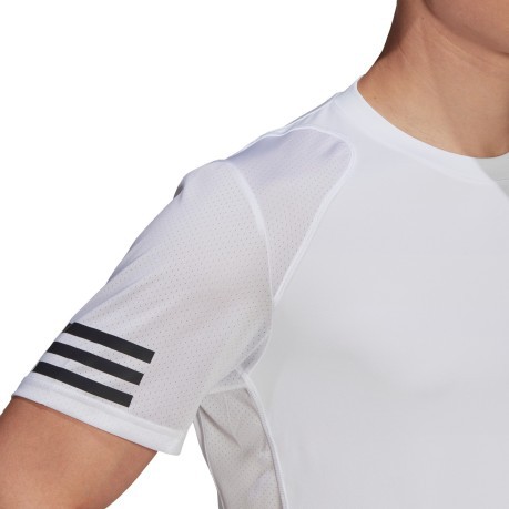 T-shirt uomo club tennis 3-stripes bianca fronte