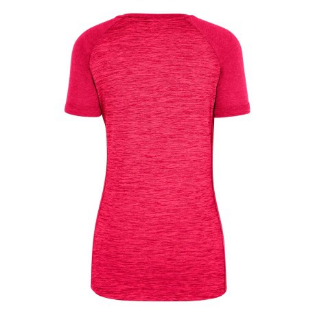 Camiseta de Mujer de Senderismo de la Puez Mezcla de Cuello en V de color rosa