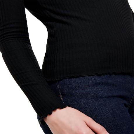 Maglione High Neck Long Sleeved Top nero fronte