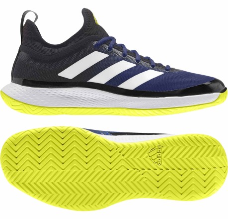 Scarpe Tennis Uomo Defiant Generation Multicourt Adidas blu-giallo laterale